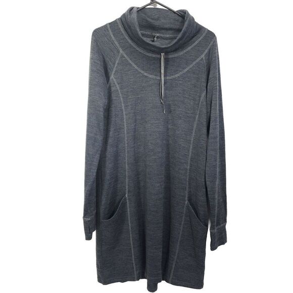 Kuhl Women's Lea Size XL Heathered Gray Cowl Neck Long Sleeve Dress